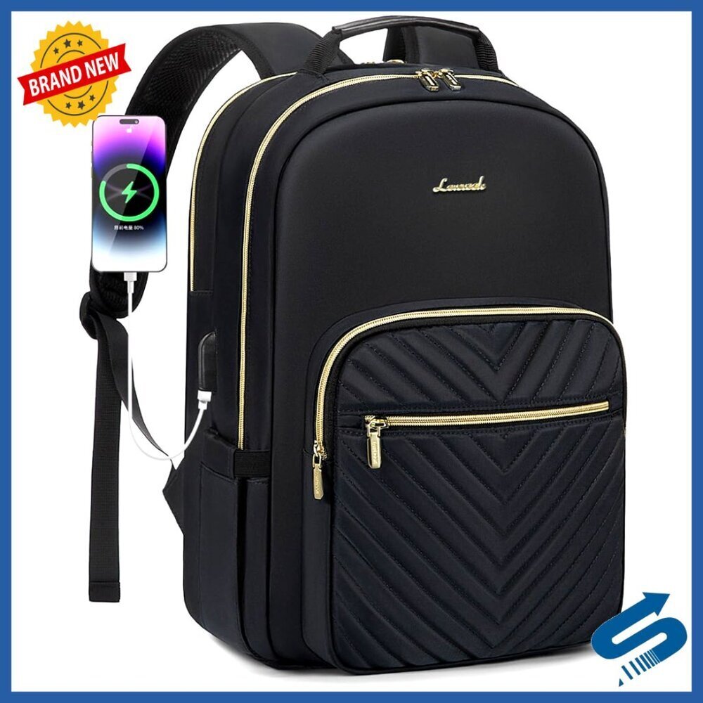 Professional Laptop Backpack with USB Port Waterproof Travel Work Bag
